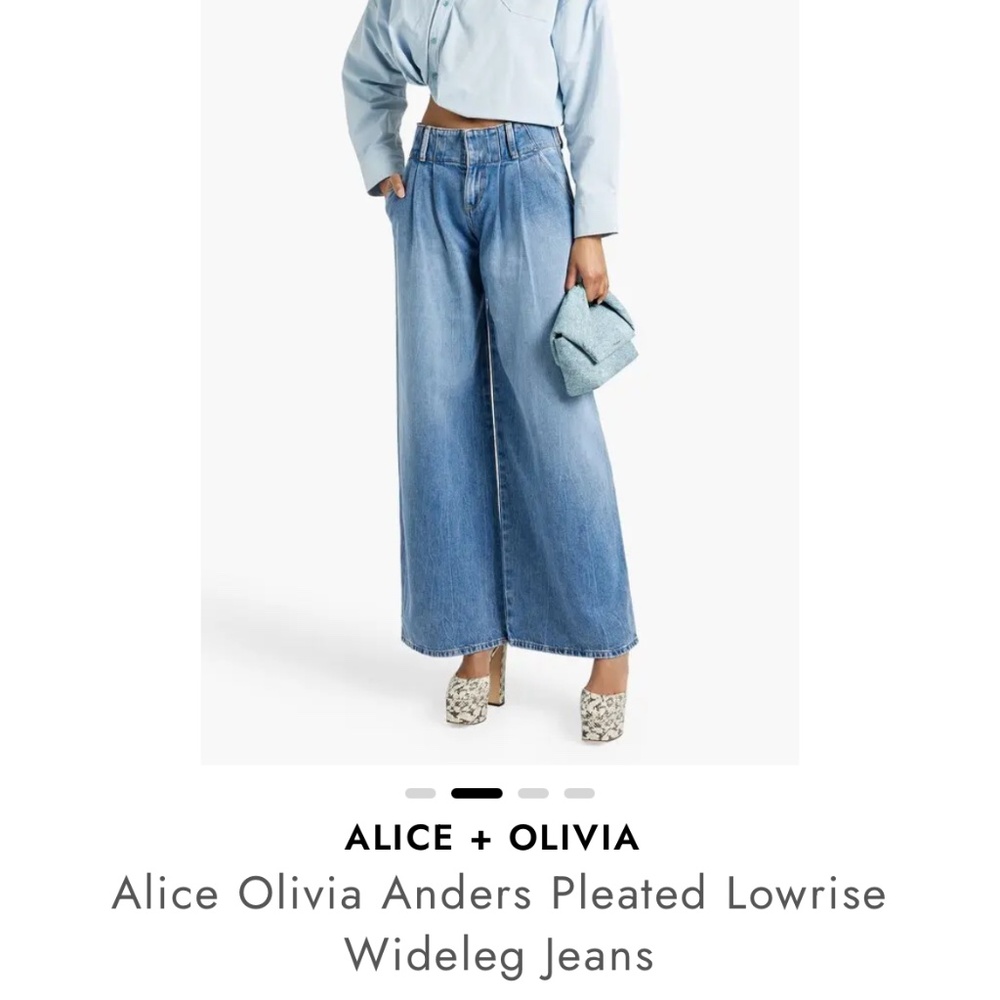 Alice +Olivia Anders pleated wide leg jeans